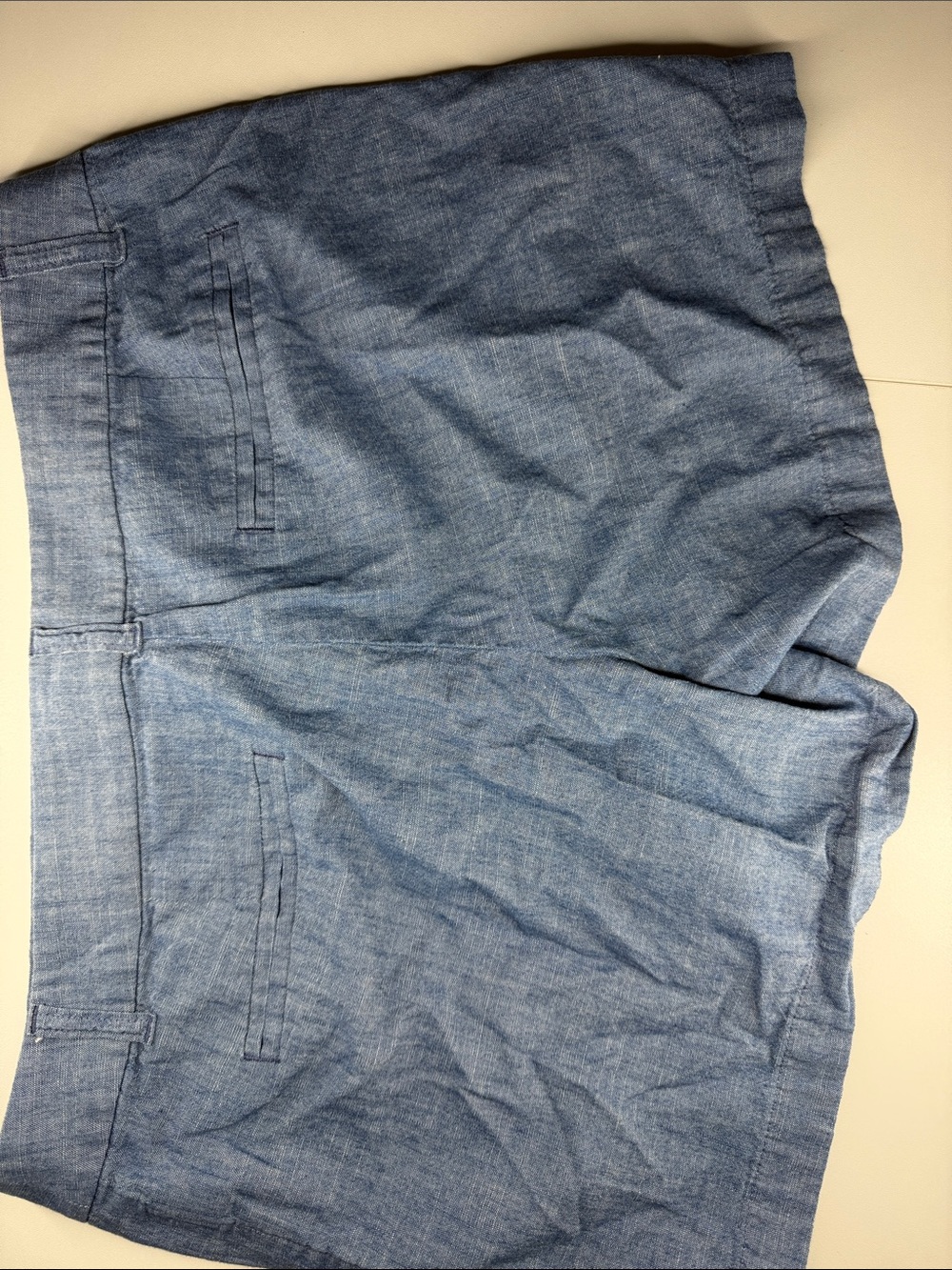 J. Crew Women's Chambray Blue Flat Front Shorts - Picture 2 of 2